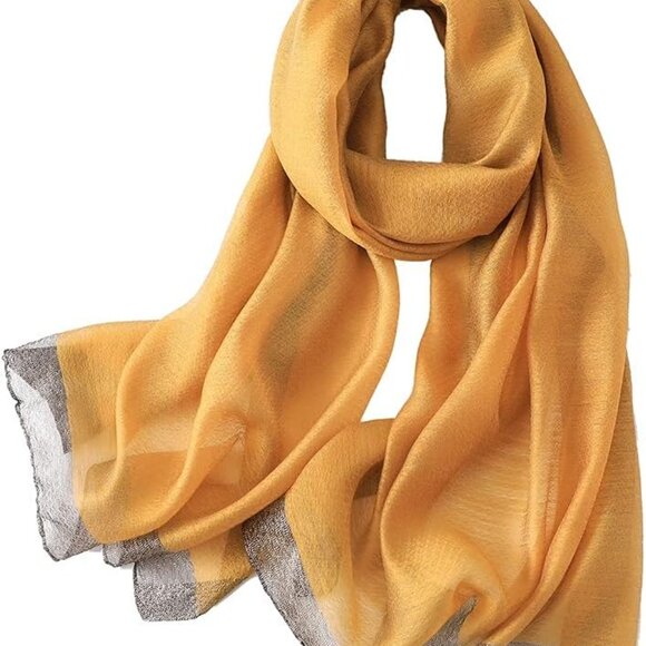 Silk Cotton Large Scarf Women Soft Shawl Sun Protection Beach Wraps - Picture 3 of 6